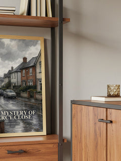 The Mystery of Mercy Close book watercolour illustration paper finish options – matte satin gloss