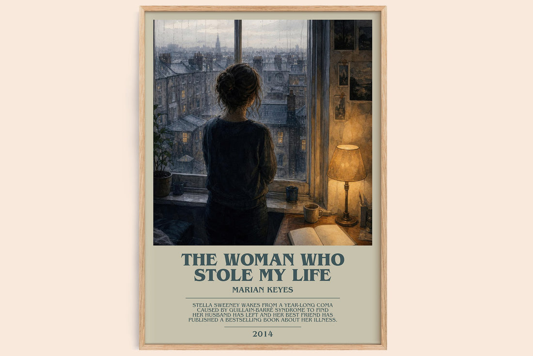 The Woman Who Stole My Life bookish book poster by Marian Keyes – framed literary art print