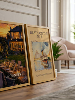 Grown Ups watercolour print framed by window – literary home decor