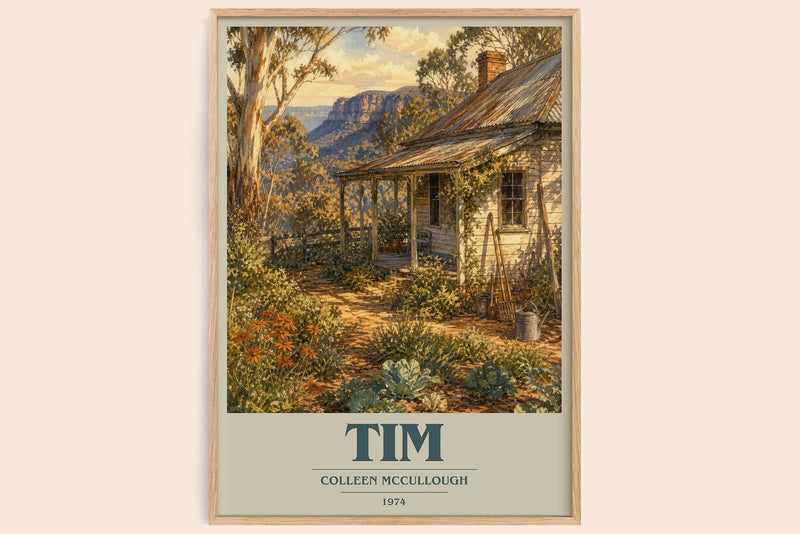 Tim Book Cover Poster by Colleen McCullough (Modern Minimalist style)