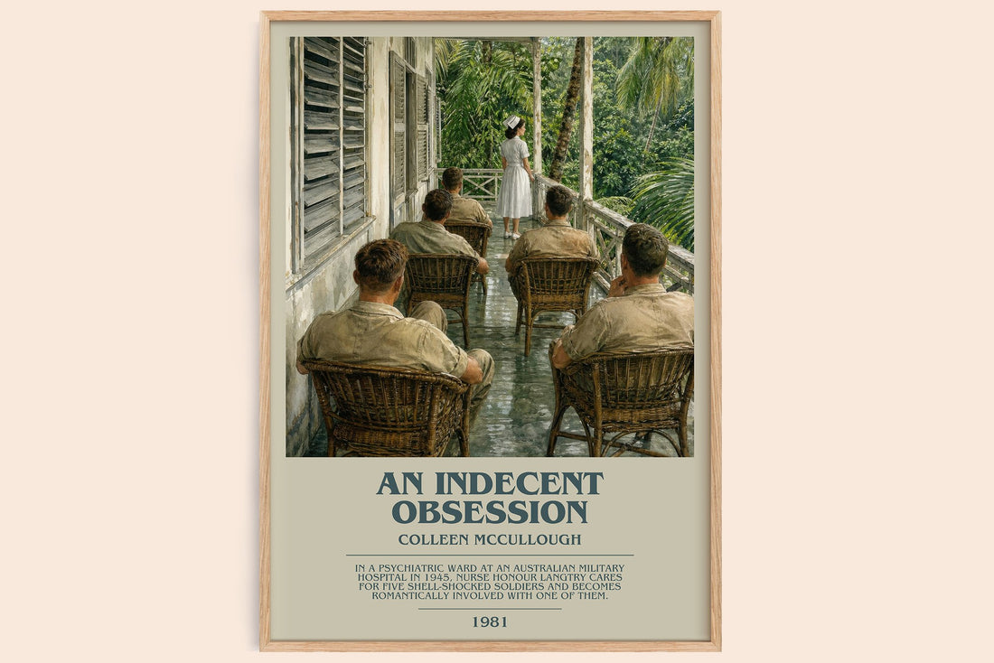An Indecent Obsession bookish book poster by Colleen McCullough – framed literary art print