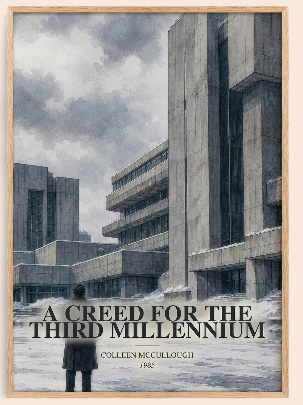 A Creed for the Third Millennium watercolour book poster by Colleen McCullough – framed literary art print