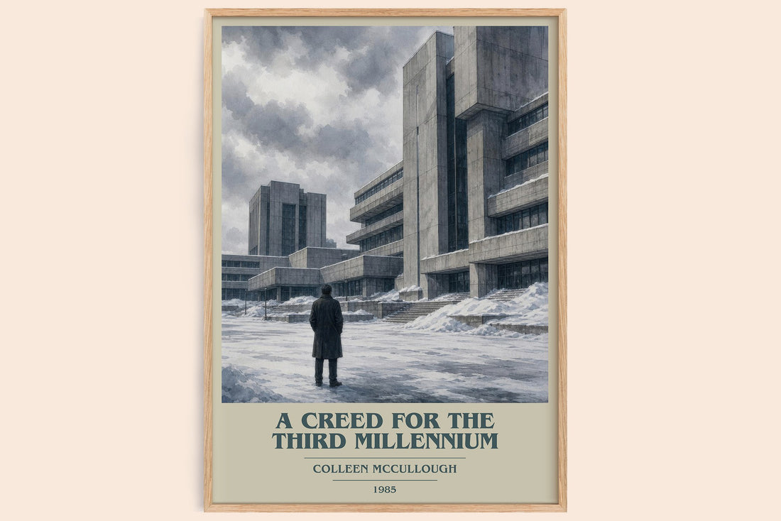 A Creed for the Third Millennium book cover book poster by Colleen McCullough – framed literary art print