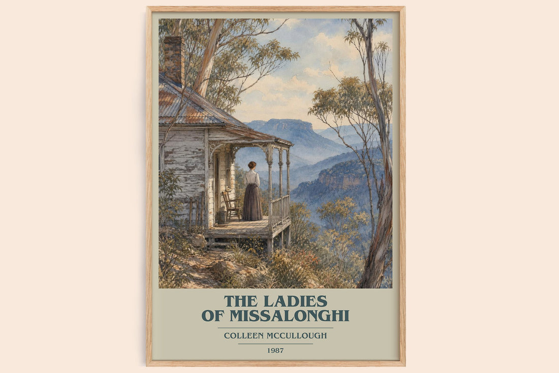 The Ladies of Missalonghi book cover book poster by Colleen McCullough – framed literary art print