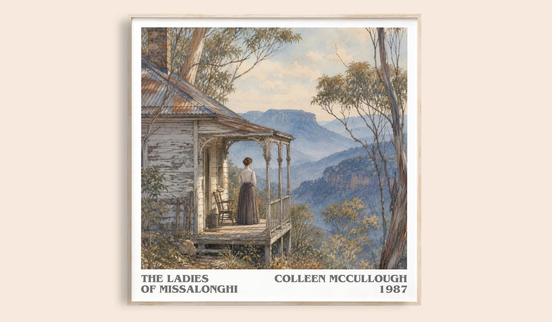 The Ladies of Missalonghi literary book poster by Colleen McCullough – framed literary art print