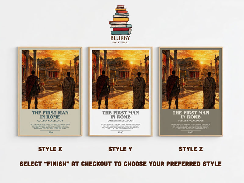 The First Man in Rome bookish print in frame leaning in hallway – historical fiction wall art
