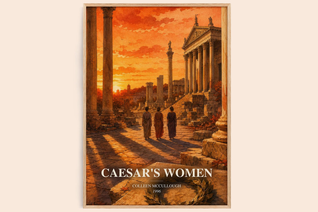 Caesar's Women watercolour book poster by Colleen McCullough – framed literary art print
