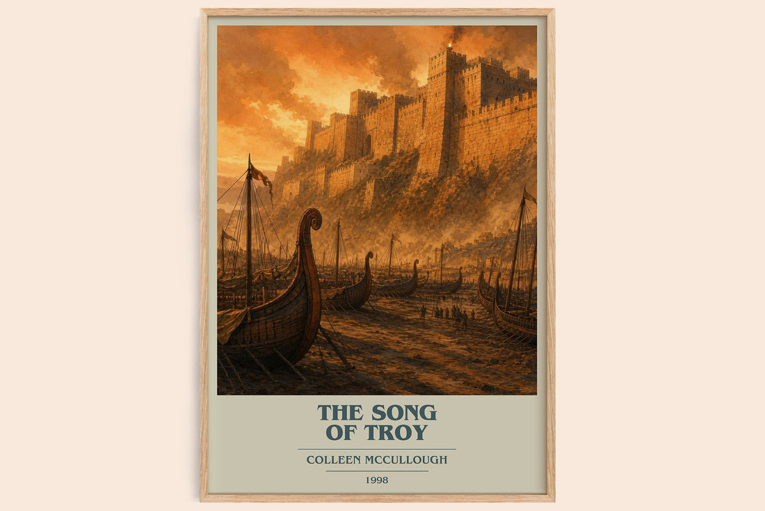 The Song of Troy book cover book poster by Colleen McCullough – framed literary art print