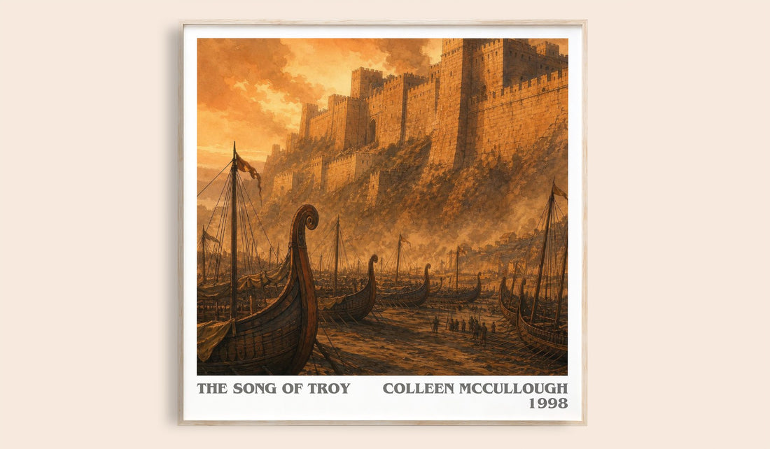 The Song of Troy literary book poster by Colleen McCullough – framed literary art print