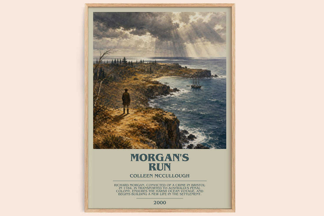 Morgan's Run bookish book poster by Colleen McCullough – framed literary art print