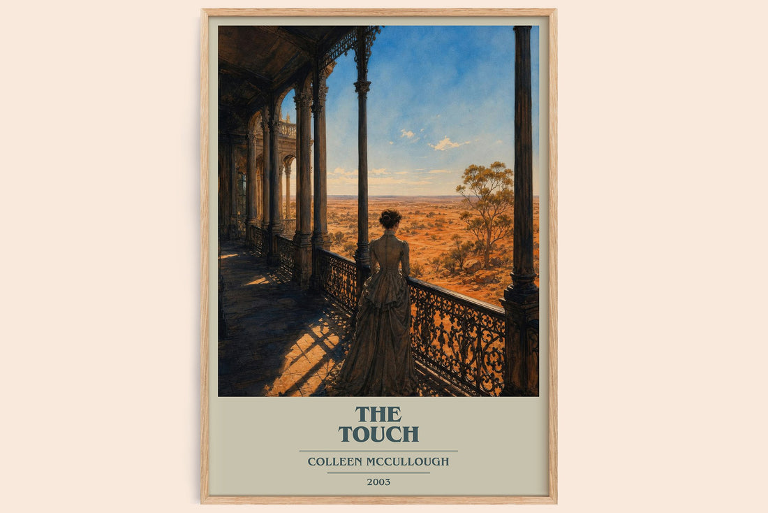 The Touch book cover book poster by Colleen McCullough – framed literary art print