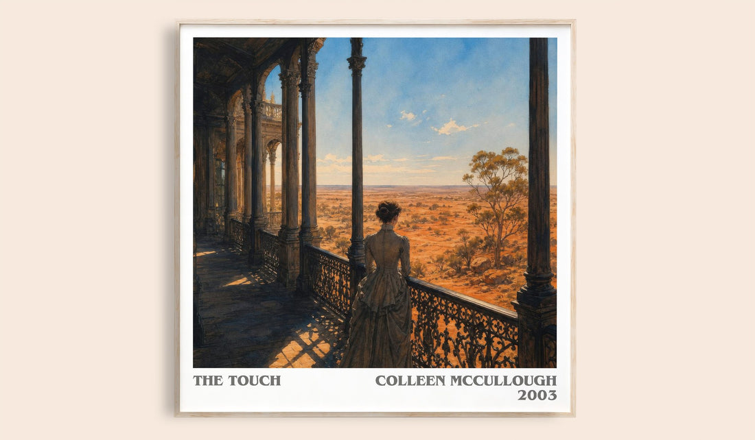 The Touch literary book poster by Colleen McCullough – framed literary art print
