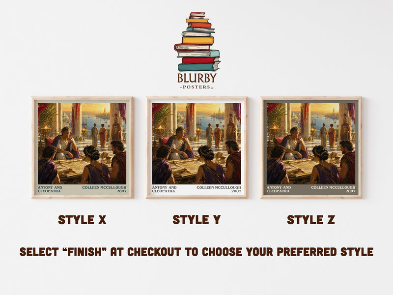 Antony and Cleopatra literary print in frame leaning in hallway – historical fiction wall art