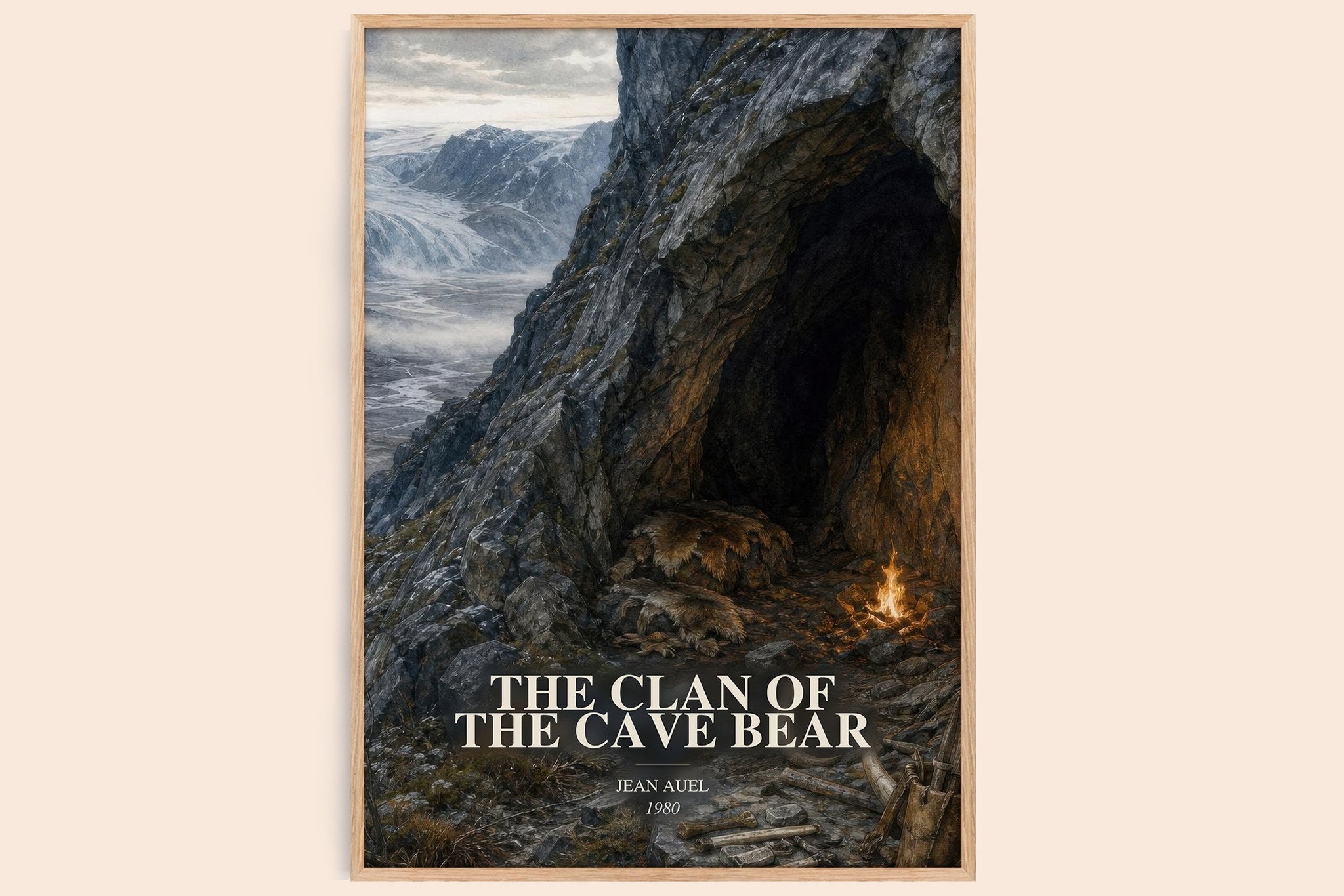 The Clan of the Cave Bear Book Watercolour Illustration by Jean Auel
