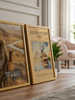 The Valley of Horses watercolour print framed by window – literary home decor