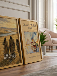 The Plains of Passage watercolour print framed by window – literary home decor
