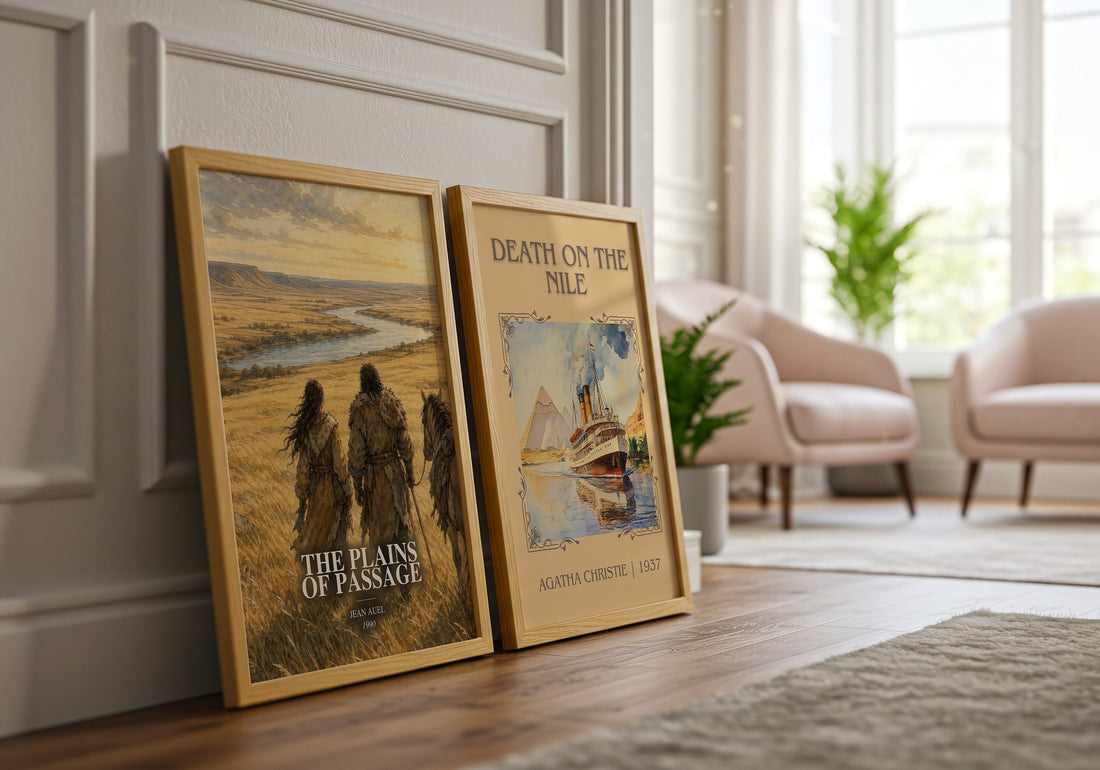The Plains of Passage watercolour print framed by window – literary home decor
