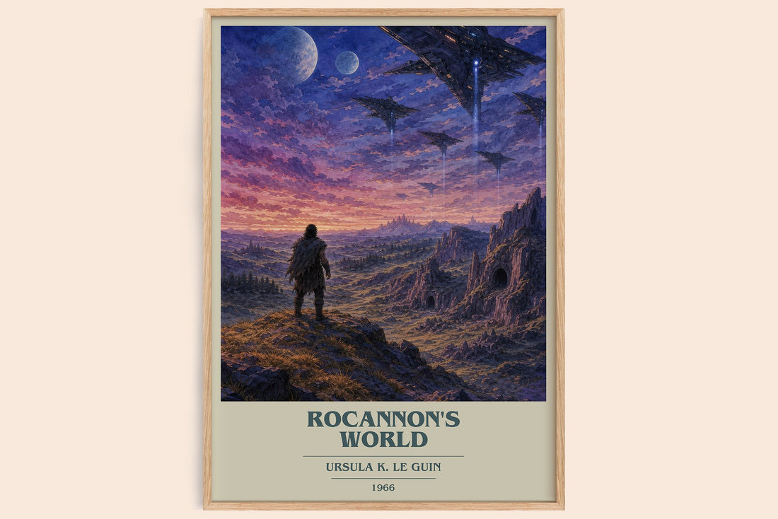 Rocannon's World book cover book poster by Ursula K. Le Guin – framed literary art print