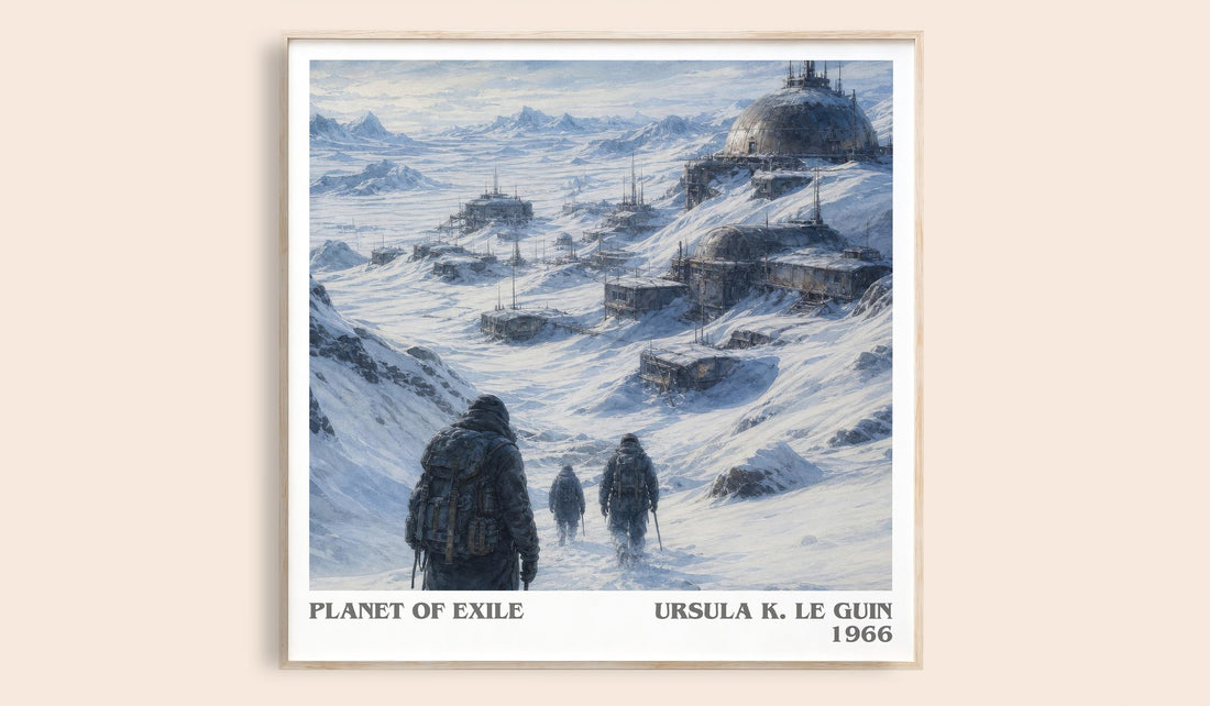 Planet of Exile literary book poster by Ursula K. Le Guin – framed literary art print