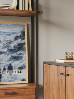 Planet of Exile book watercolour illustration paper finish options – matte satin gloss