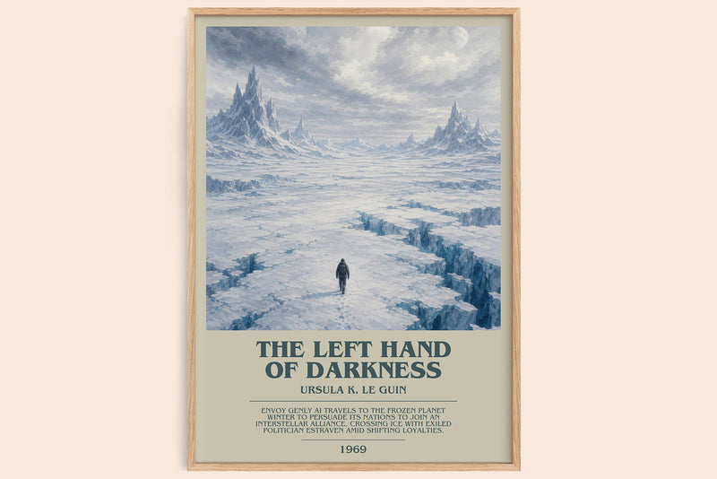 The Left Hand of Darkness bookish book poster by Ursula K. Le Guin – framed literary art print