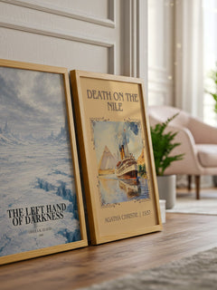 The Left Hand of Darkness watercolour print framed by window – literary home decor