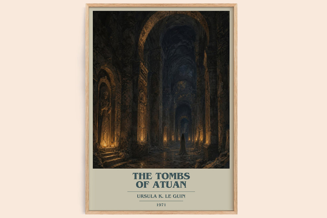 The Tombs of Atuan book cover book poster by Ursula K. Le Guin – framed literary art print