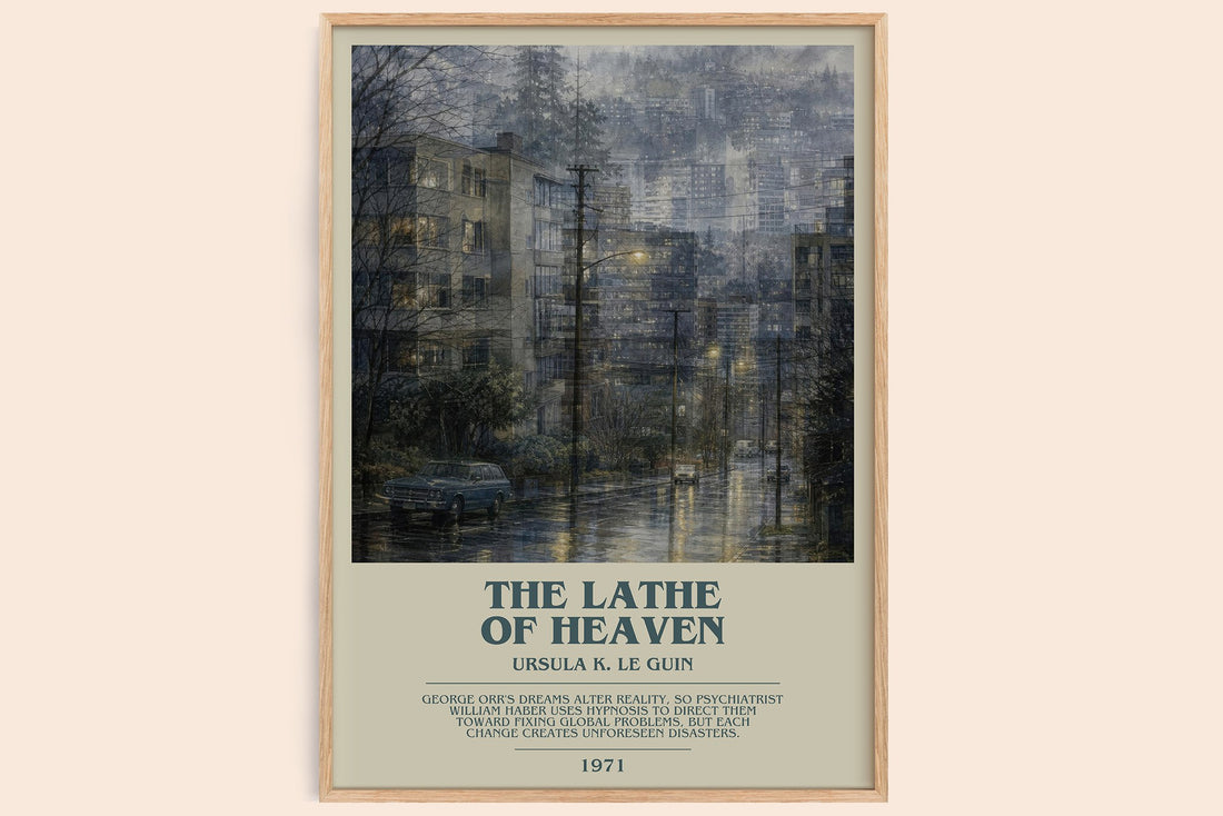 The Lathe of Heaven bookish book poster by Ursula K. Le Guin – framed literary art print