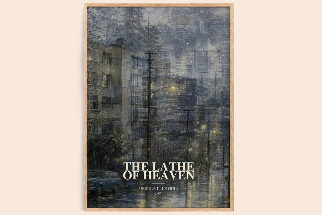 The Lathe of Heaven watercolour book poster by Ursula K. Le Guin – framed literary art print