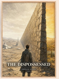 The Dispossessed watercolour book poster by Ursula K. Le Guin – framed literary art print