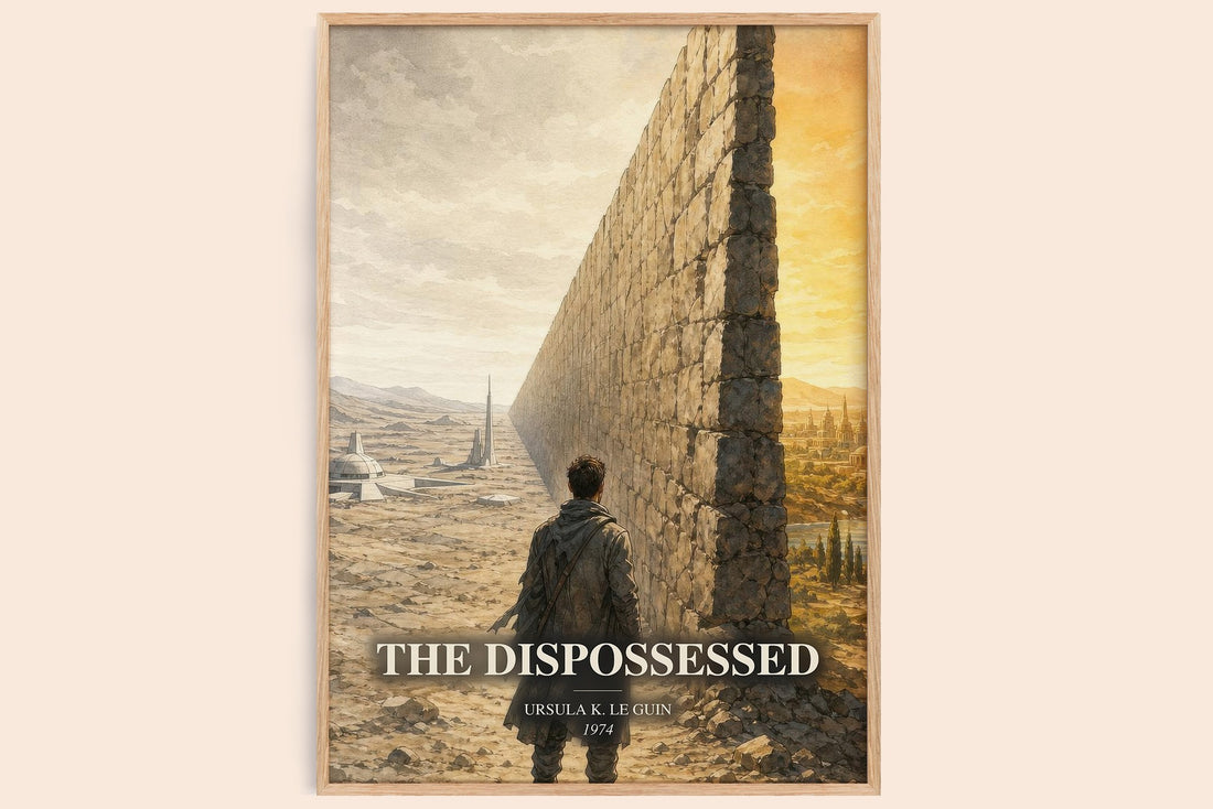 The Dispossessed watercolour book poster by Ursula K. Le Guin – framed literary art print