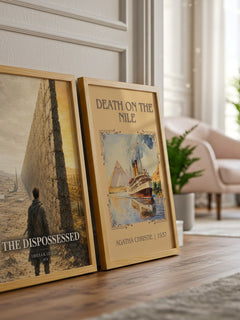 The Dispossessed watercolour print framed by window – literary home decor
