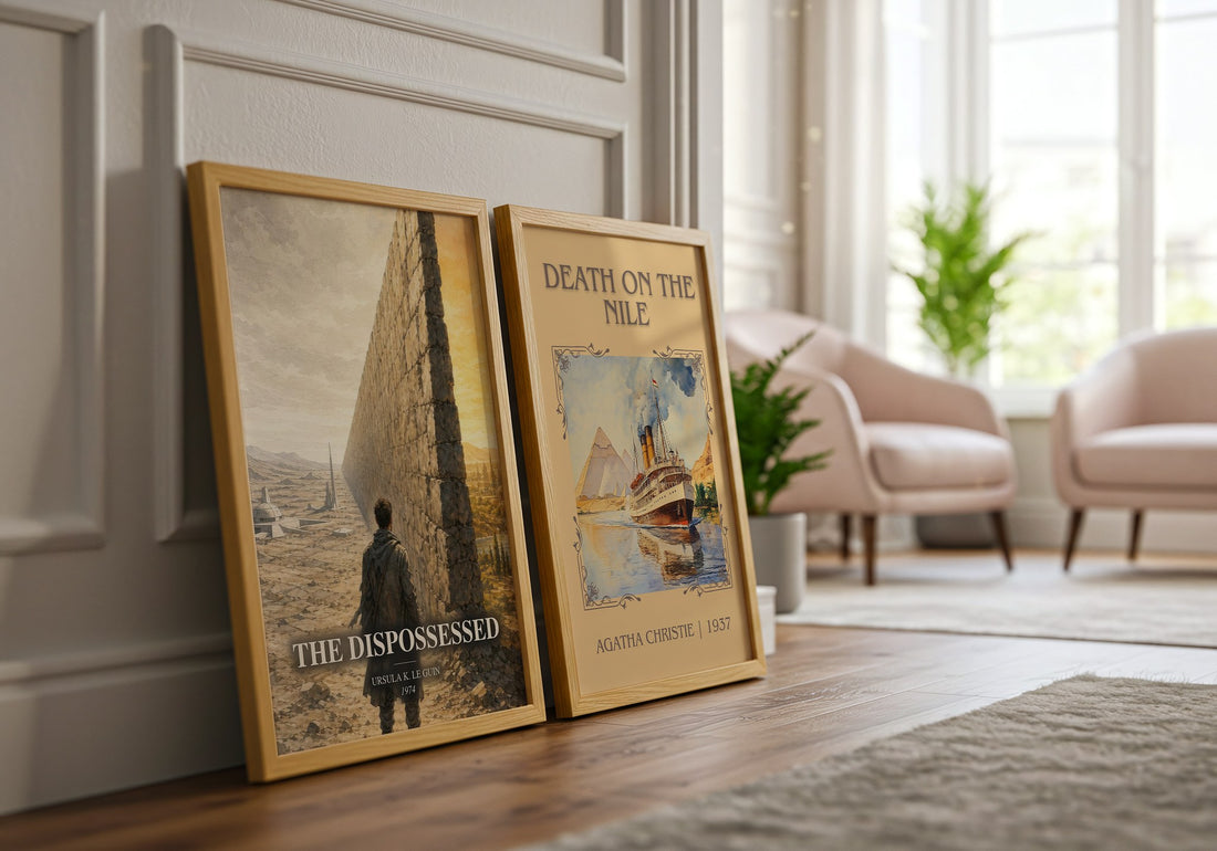 The Dispossessed watercolour print framed by window – literary home decor