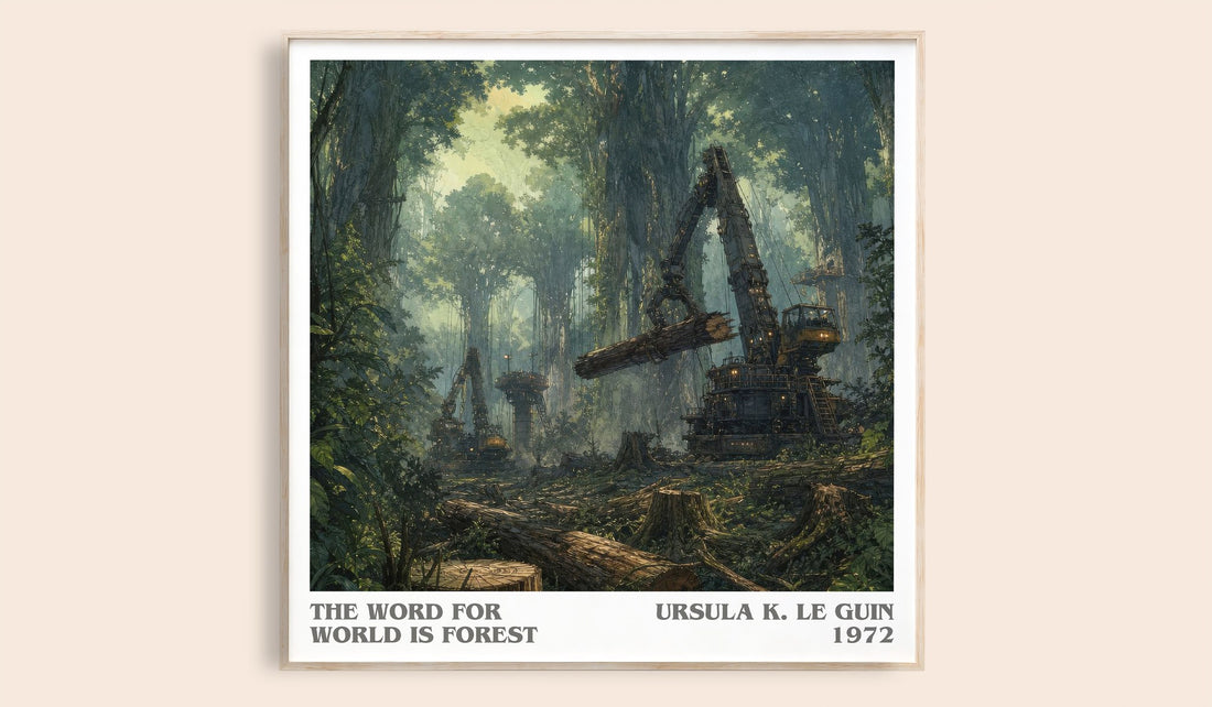 The Word for World Is Forest literary book poster by Ursula K. Le Guin – framed literary art print
