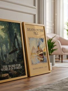 The Word for World Is Forest watercolour print framed by window – literary home decor