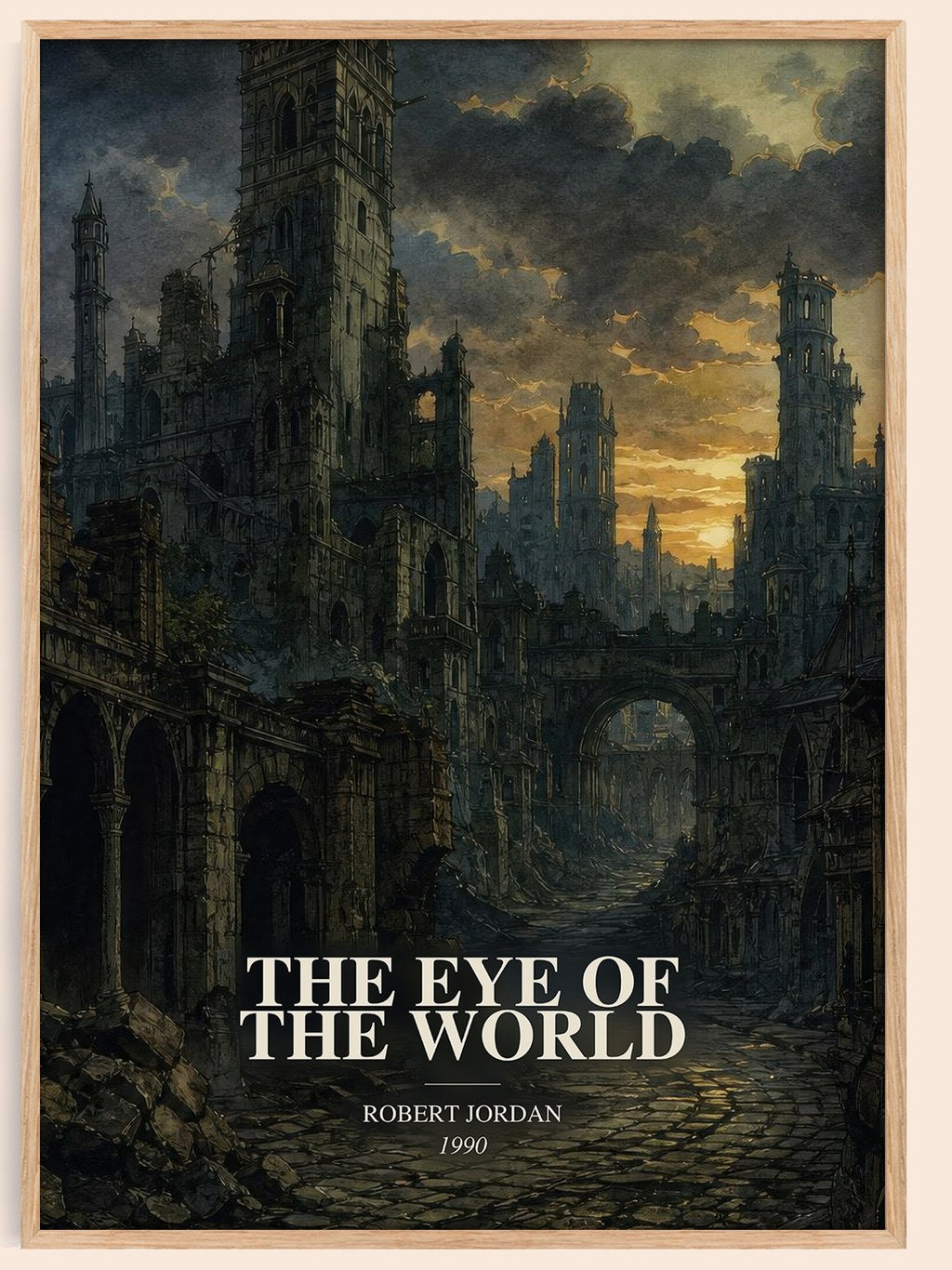 The Eye of the World watercolour book poster by Robert Jordan – framed literary art print
