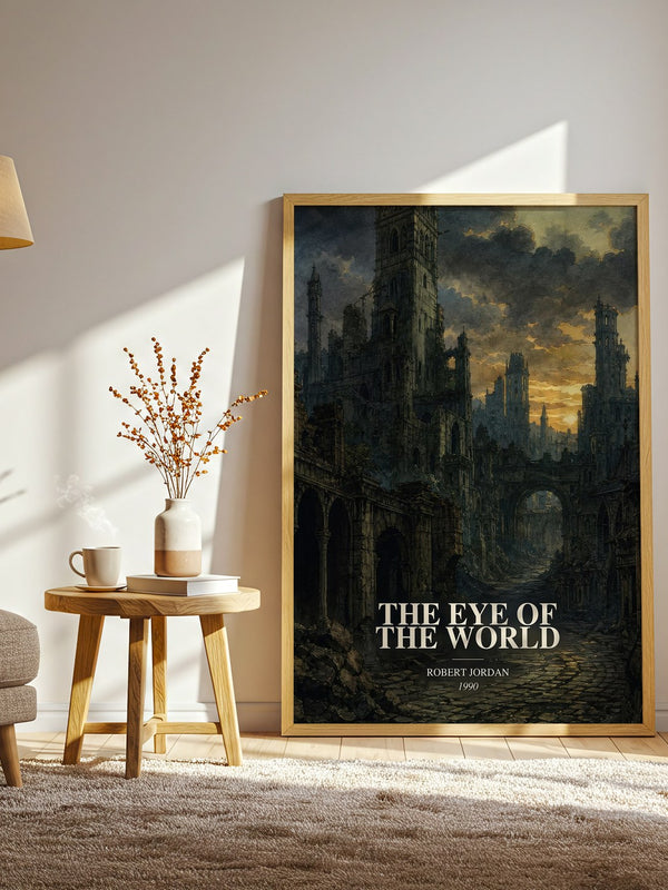 The Eye of the World watercolour print in frame leaning in hallway – fantasy wall art