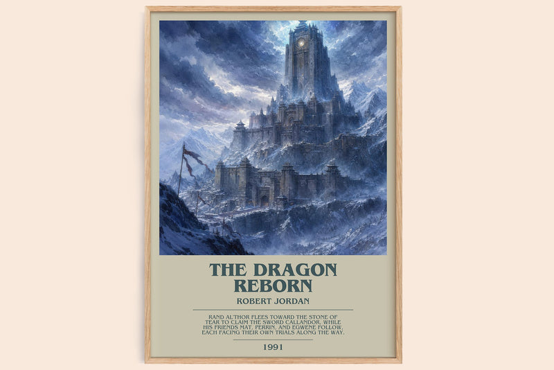 The Dragon Reborn bookish book poster by Robert Jordan – framed literary art print