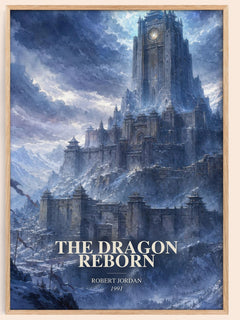 The Dragon Reborn watercolour book poster by Robert Jordan – framed literary art print