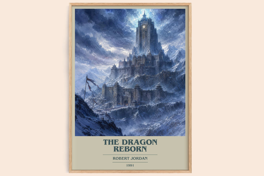 The Dragon Reborn book cover book poster by Robert Jordan – framed literary art print