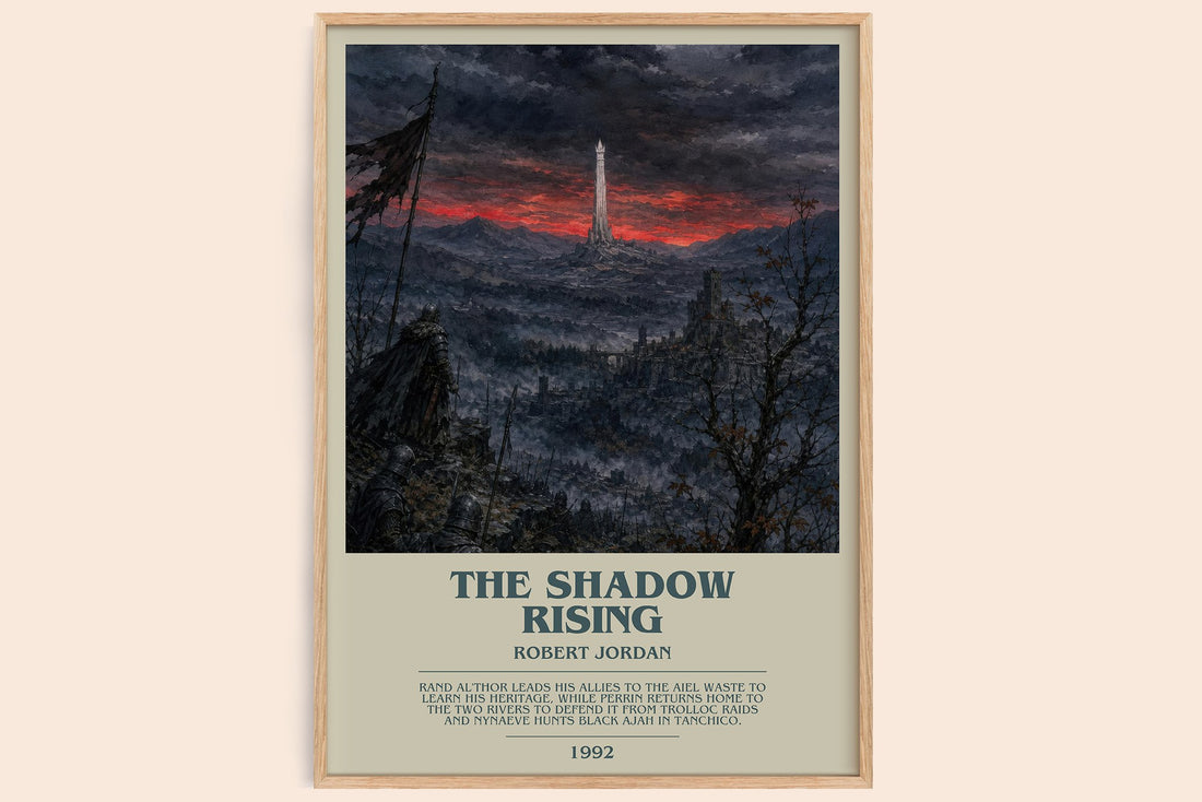 The Shadow Rising bookish book poster by Robert Jordan – framed literary art print