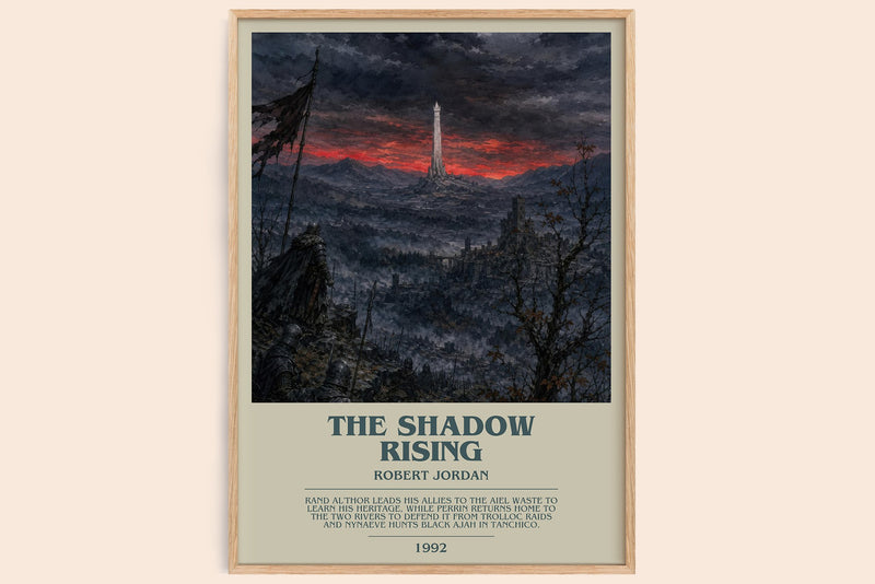The Shadow Rising bookish book poster by Robert Jordan – framed literary art print
