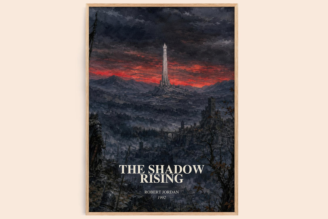 The Shadow Rising watercolour book poster by Robert Jordan – framed literary art print
