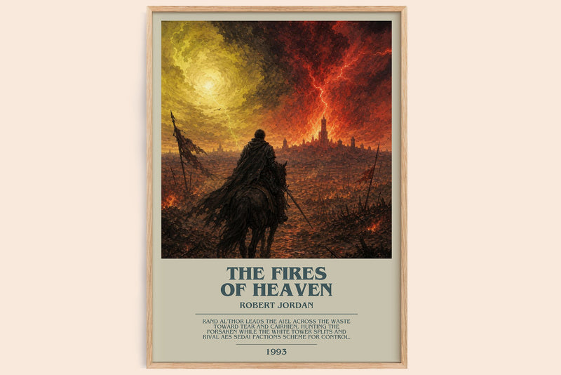 The Fires of Heaven bookish book poster by Robert Jordan – framed literary art print