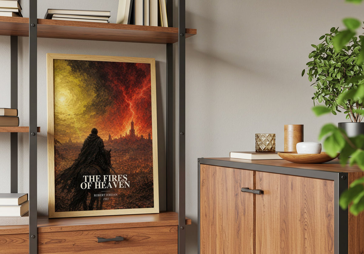 The Fires of Heaven book watercolour illustration paper finish options – matte satin gloss