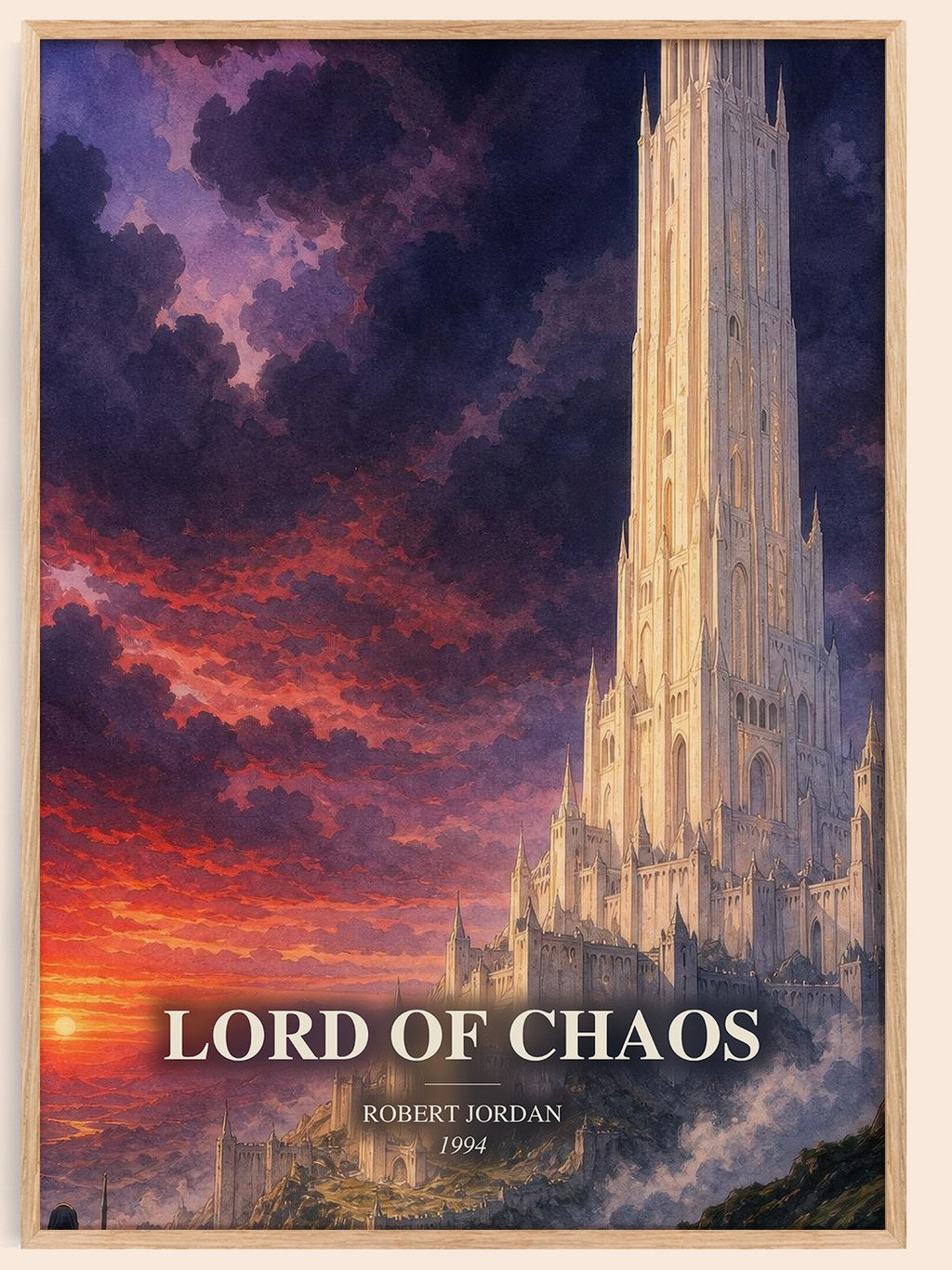 Lord of Chaos watercolour book poster by Robert Jordan – framed literary art print