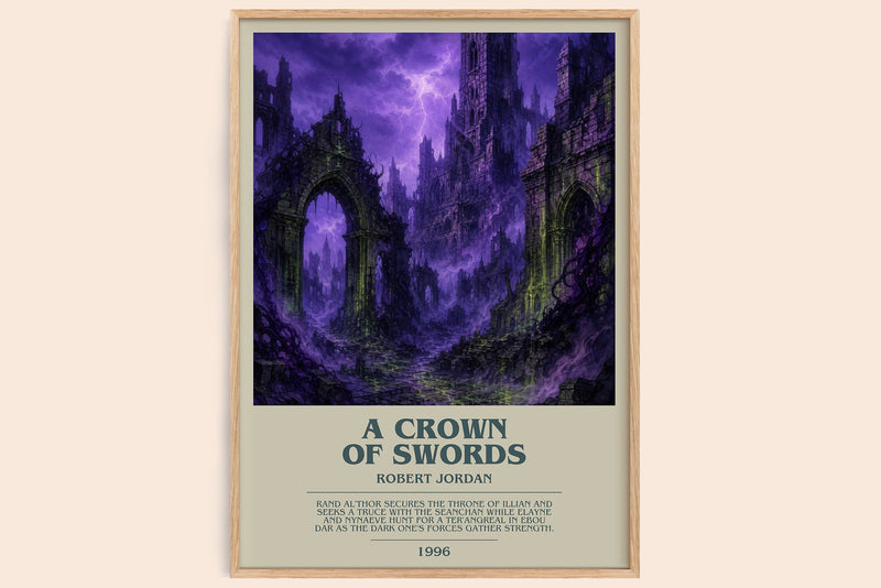 A Crown of Swords bookish book poster by Robert Jordan – framed literary art print