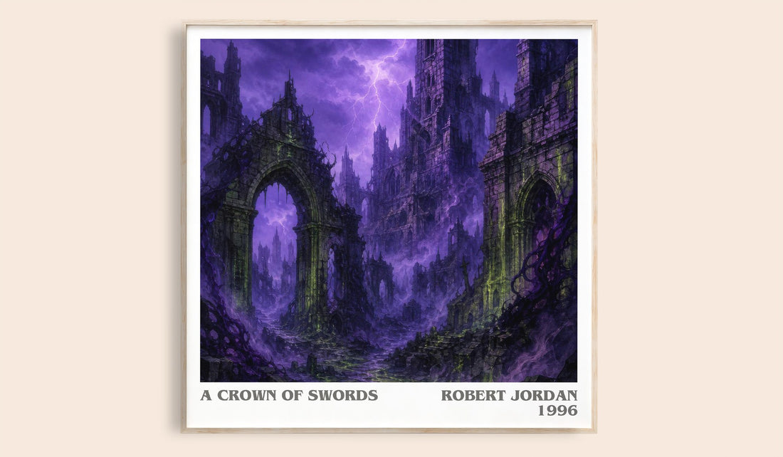 A Crown of Swords literary book poster by Robert Jordan – framed literary art print