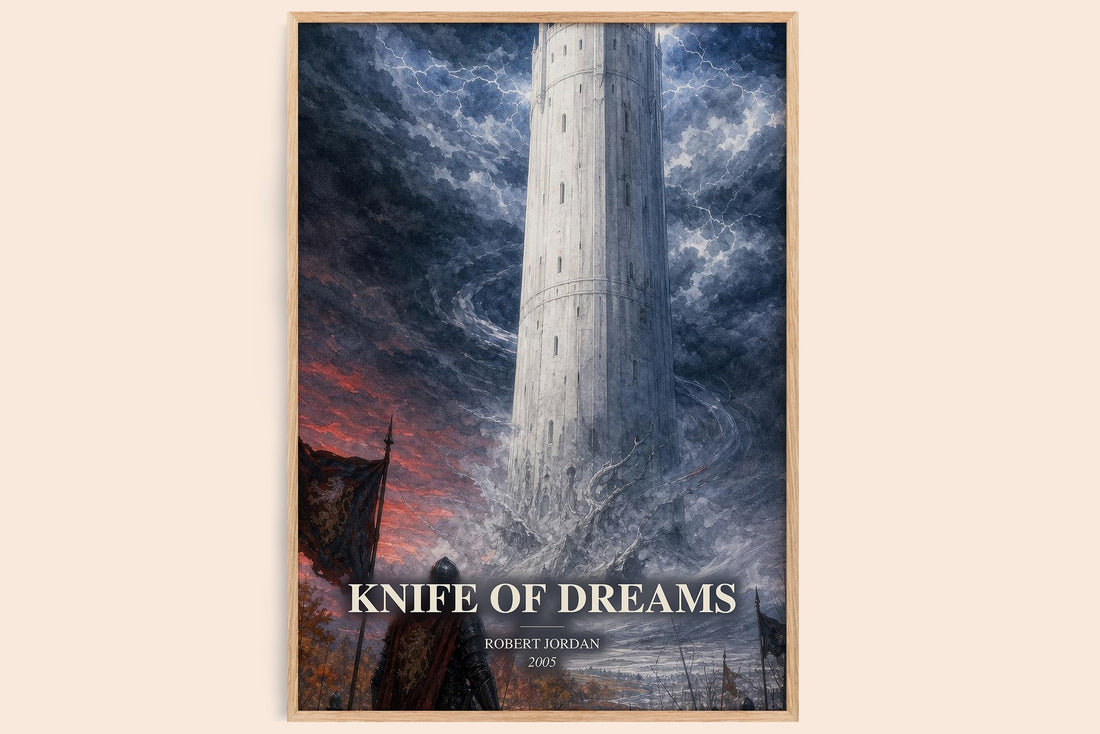 Knife of Dreams watercolour book poster by Robert Jordan – framed literary art print