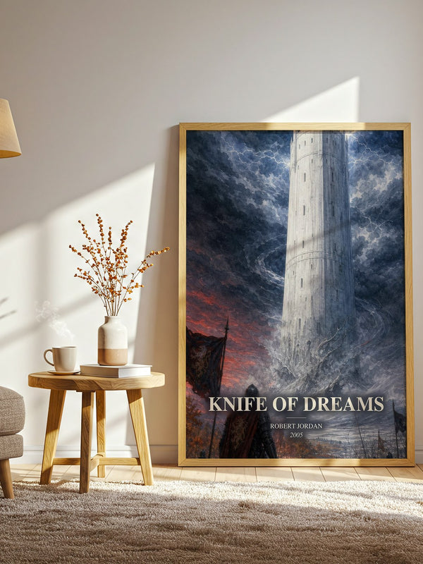 Knife of Dreams watercolour print in frame leaning in hallway – fantasy wall art